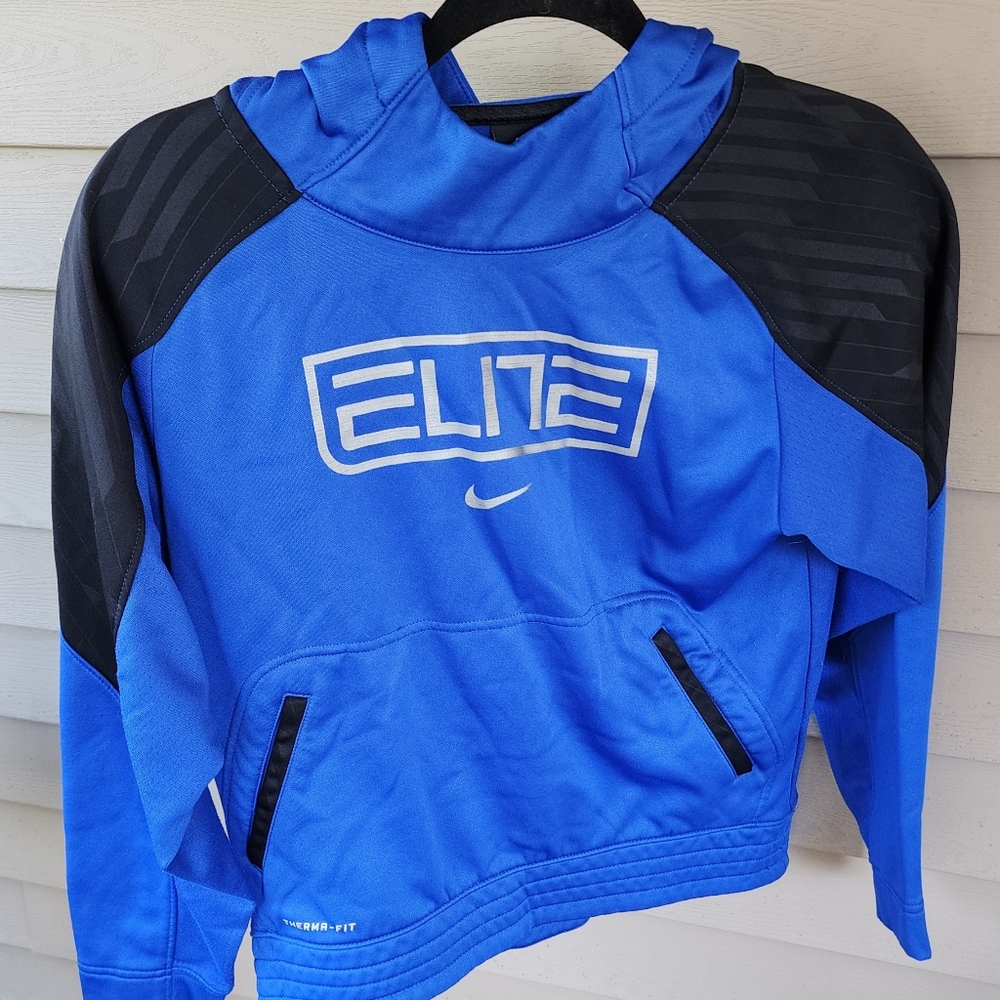 EUC Nike Elite Youth sz M blue and black hoodie